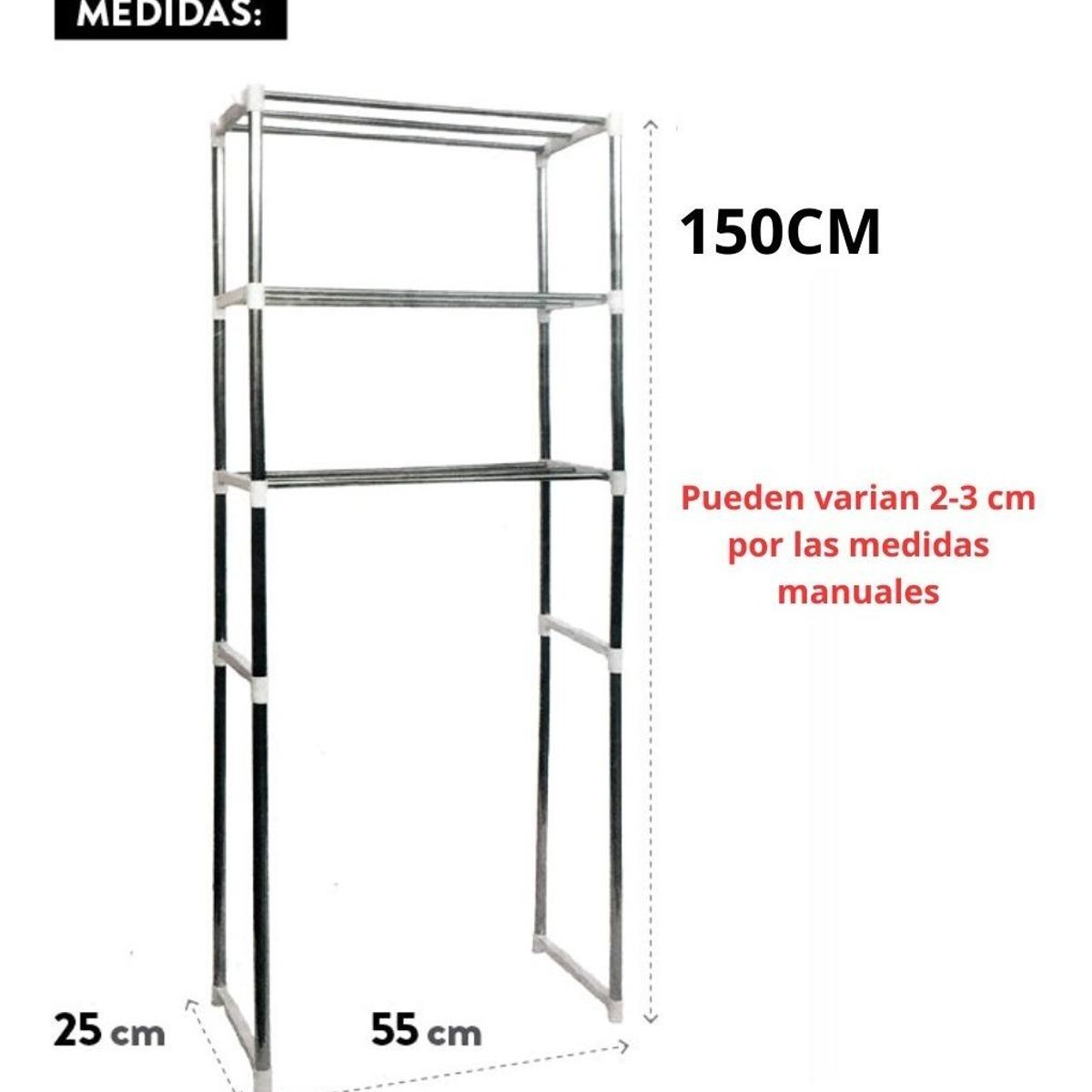 GENERICO - Estante Organizador Vertical de Baño con 3 Niveles Ajustables