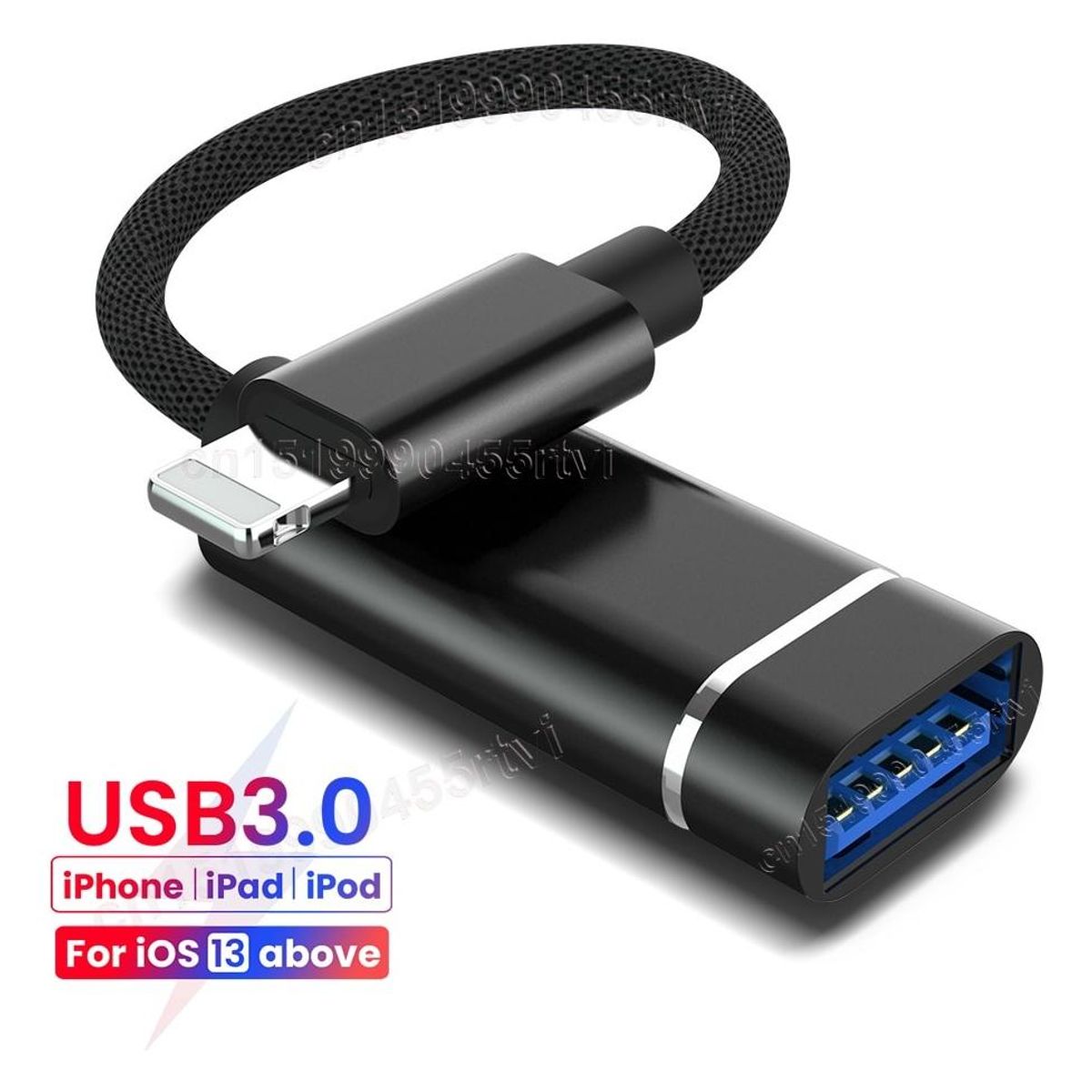 GENERICO - Adaptador USB OTG Lightning para iPhone compacto y rápido