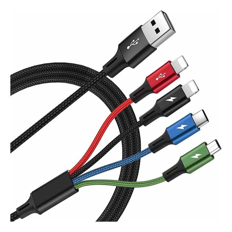 GENERICO - Cable de Carga 4 en 1 Resistente y Portátil de 12 m