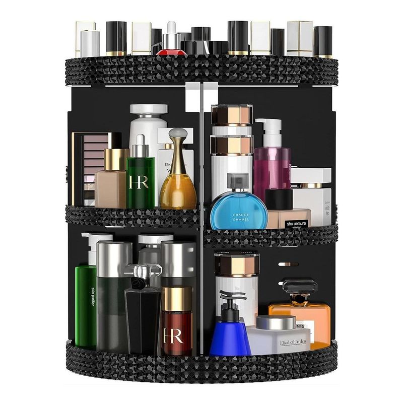GENERICO - Organizador giratorio de maquillaje transparente y amplio
