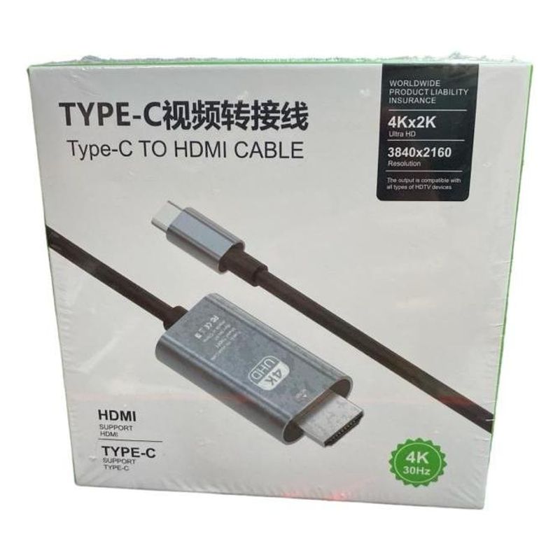 GENERICO - Cable USB-C a HDMI 4K UHD de 2m para dispositivos móviles