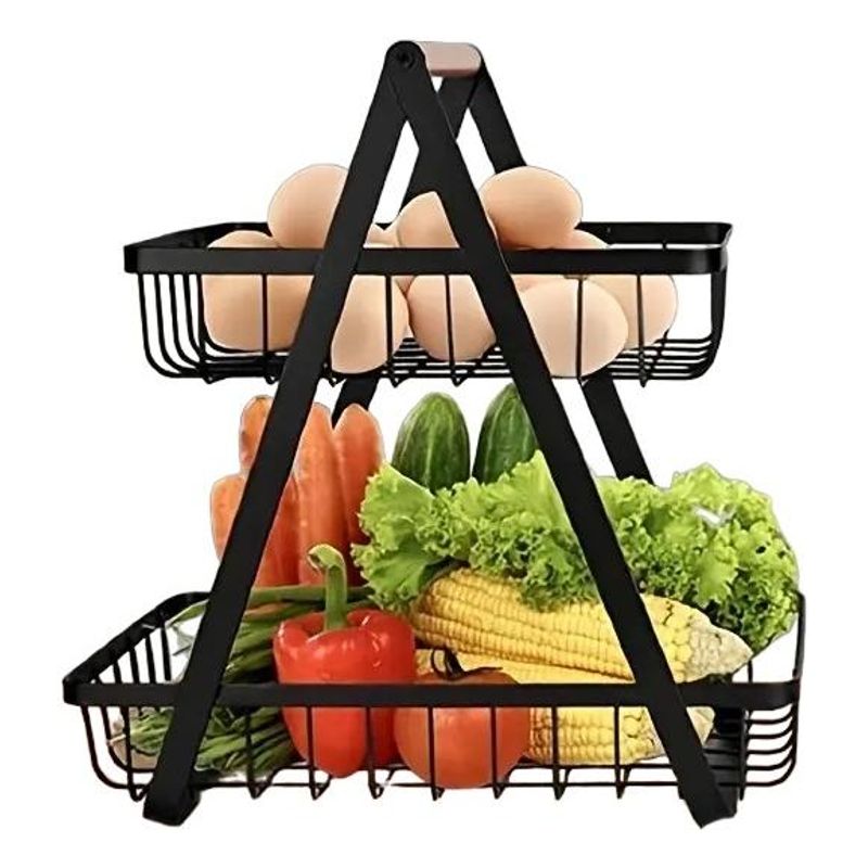 GENERICO - Cesta de Almacenamiento 2 Niveles para Frutas y Verduras