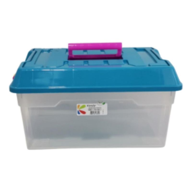 GENERICO - Caja Organizadora Plástica Cuadrada con Tapa 25x12 cm