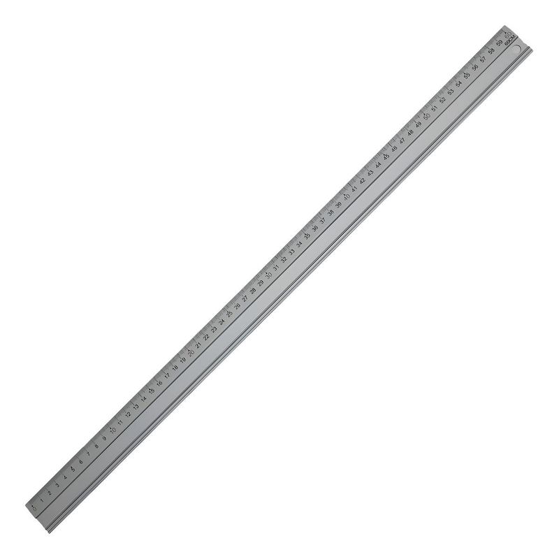 GENERICO - Regla de Aluminio 60cm con Corte y Base Antideslizante
