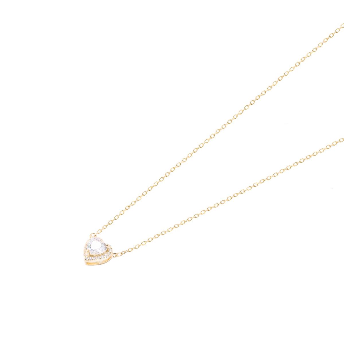 JB JOYAS BARON - Collar Revestido en Oro 18kt Corazón Circonita