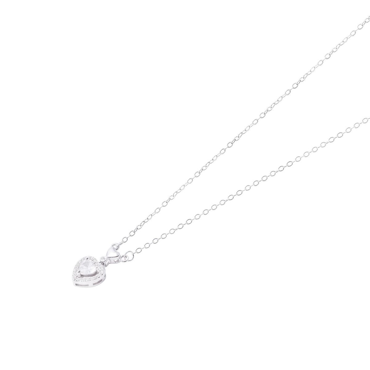 JB JOYAS BARON - Collar de Plata Esterlina 925 Corazon con Circon