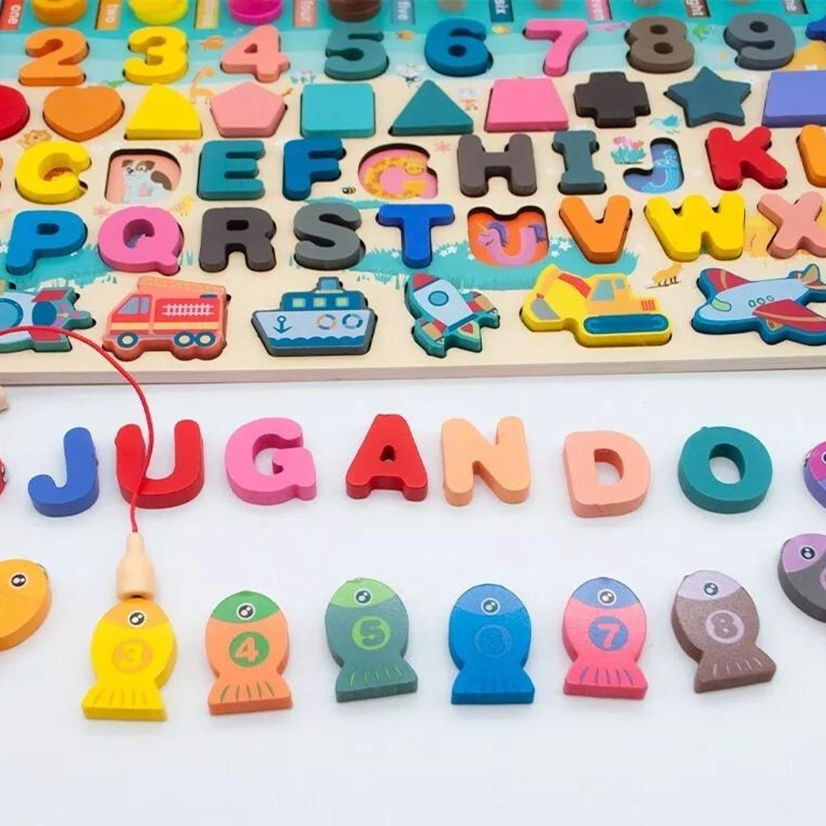 GENERICO - Tablero de Madera Educativo 7 en 1 para Niños Activos