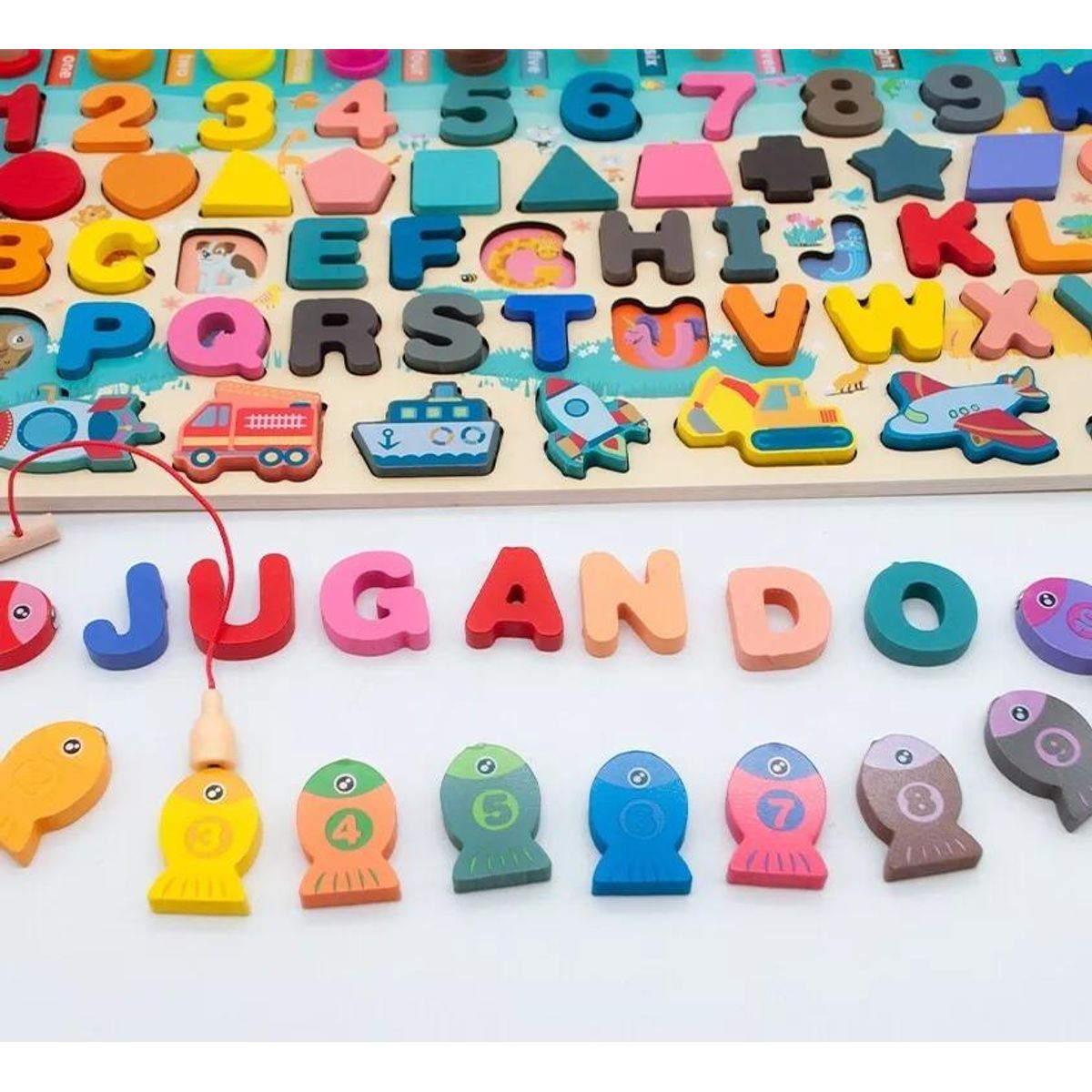 GENERICO - Tablero de Madera Educativo 7 en 1 para Niños Activos