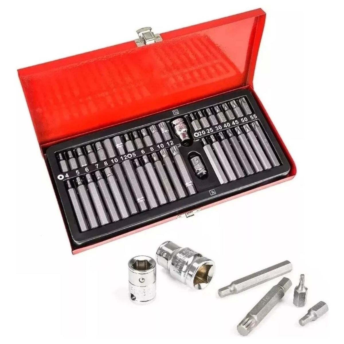 GENERICO - Juego de Brocas Torx y Allen en Maletín de Metal 40 Piezas