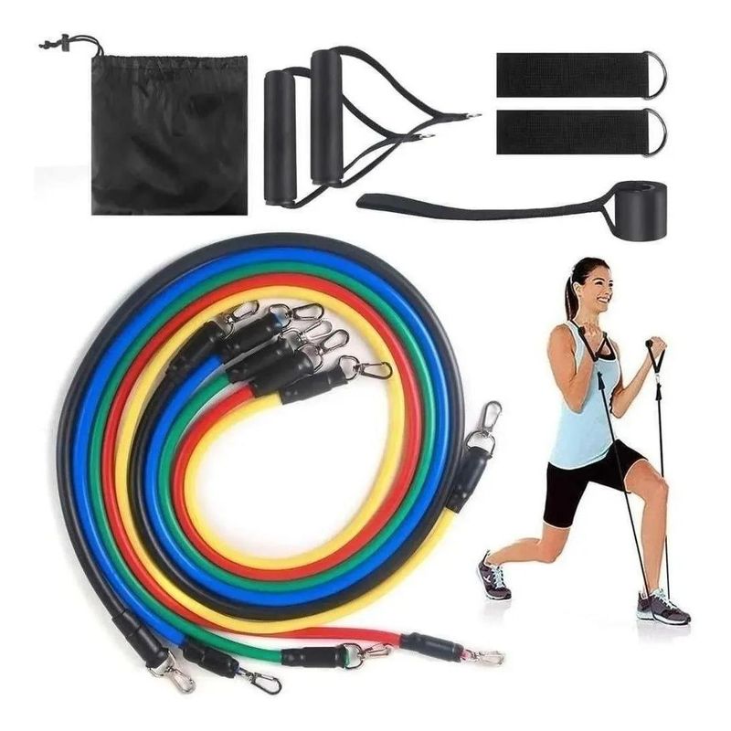 GENERICO - Set de 11 Bandas de Resistencia de Látex Multicolor para Ejercicio