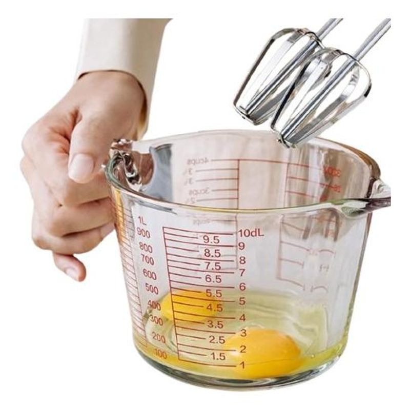 GENERICO - Jarra Medidora de Vidrio Templado 1L con Pico Vertedor