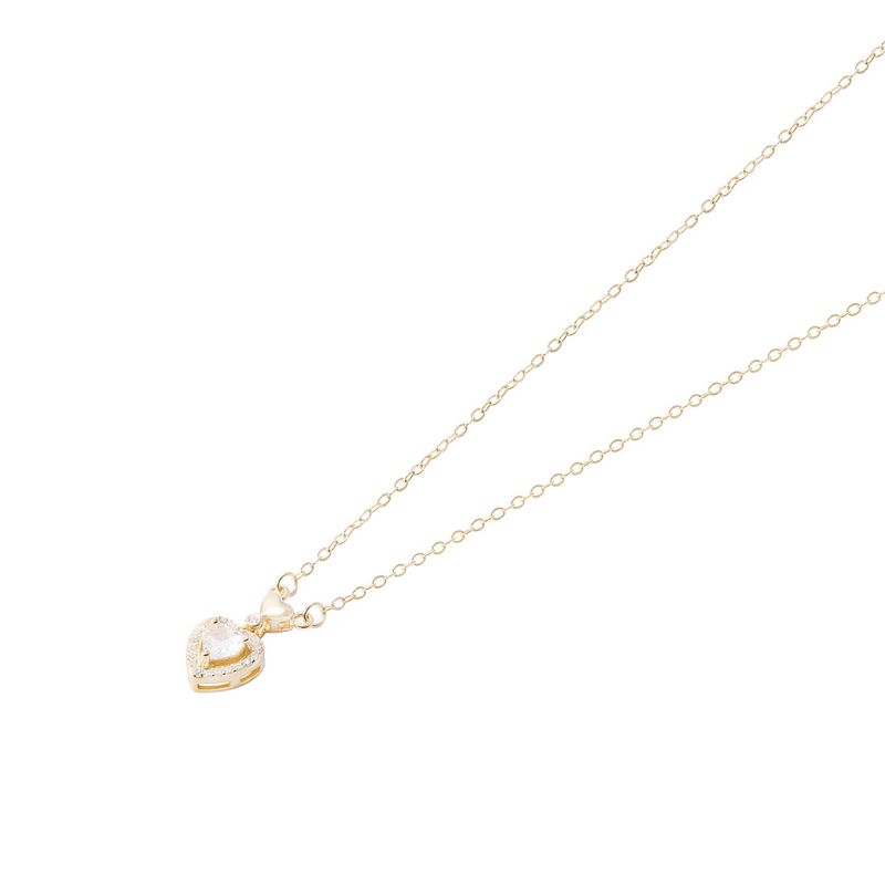 JB JOYAS BARON - Collar Revestido en Oro 18kt Corazón con Circonita