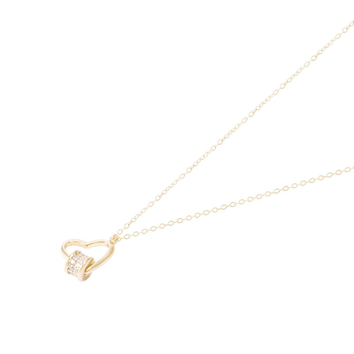 JB JOYAS BARON - Collar Revestido de Oro 18kt Corazón Círculos y Circonita