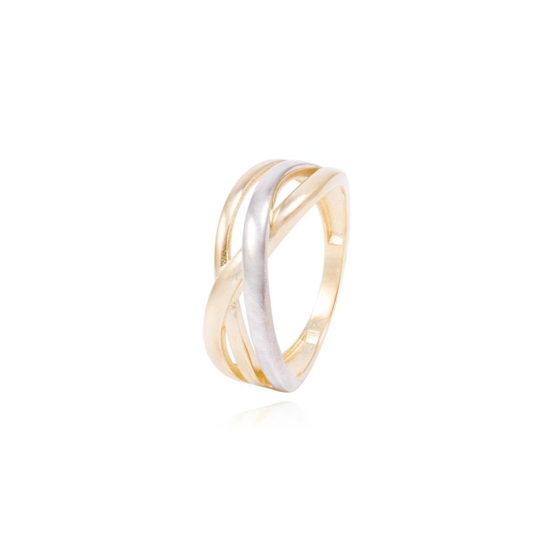 JB JOYAS BARON - Anillo de Oro 18Kt Bicolor Entrelazado