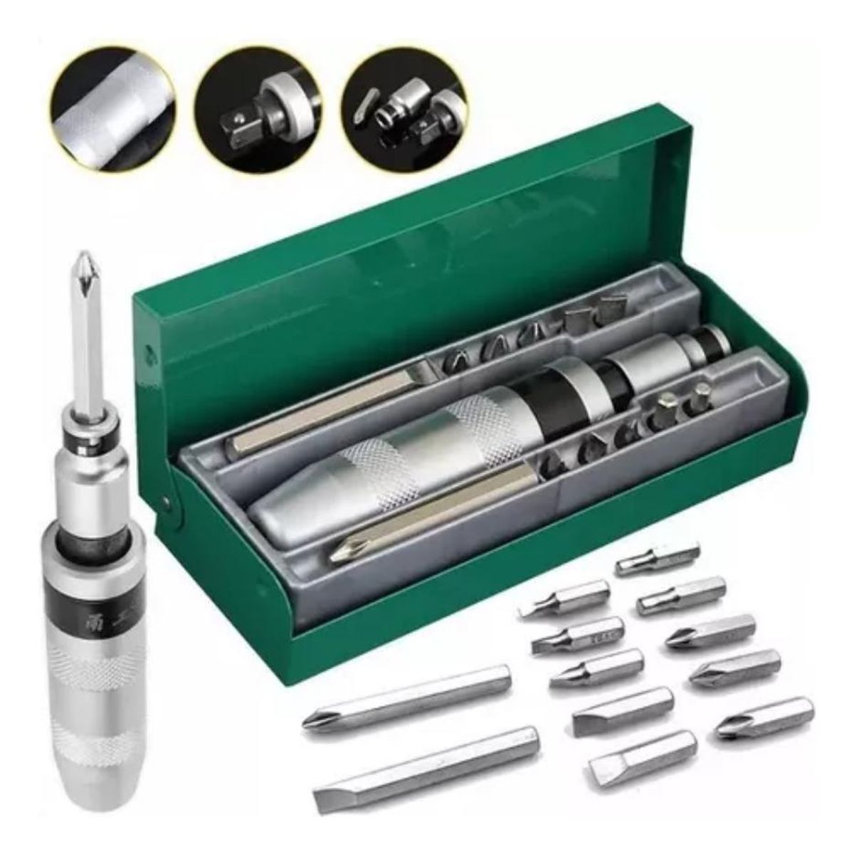 GENERICO - Juego de 13 Destornilladores de Impacto Multifuncional