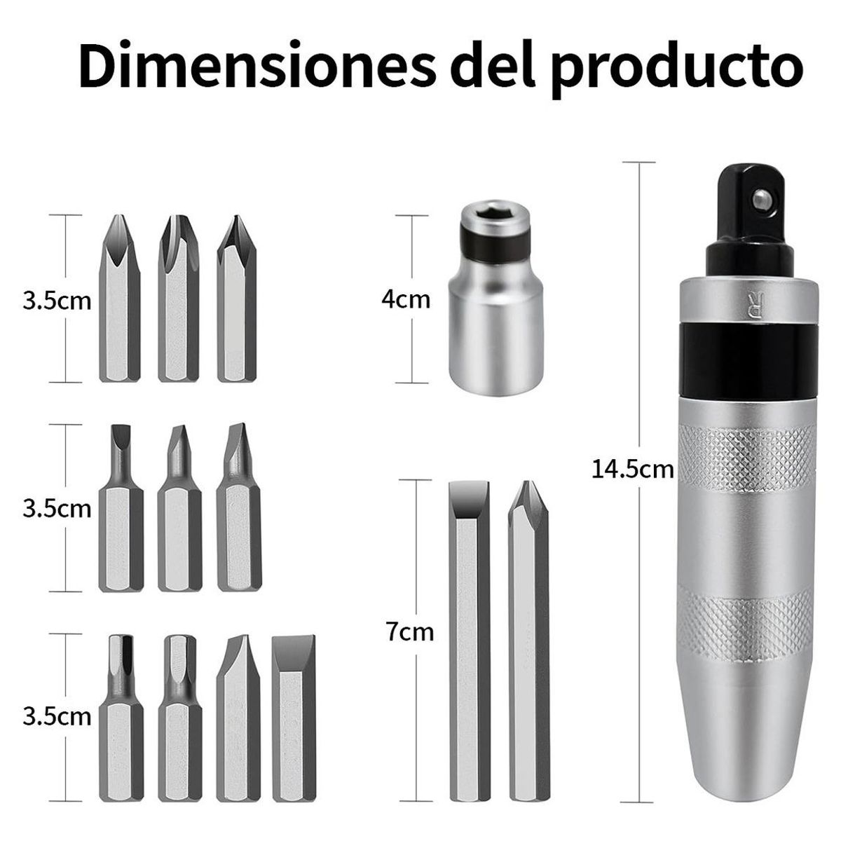 GENERICO - Juego de 13 Destornilladores de Impacto Multifuncional
