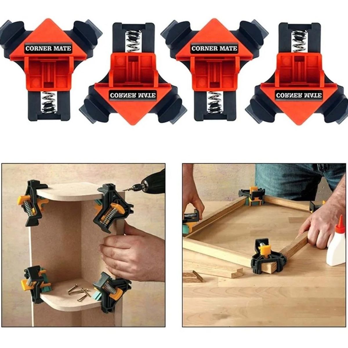 GENERICO - Abrazaderas de Esquina Ajustables para Carpintería y Bricolaje