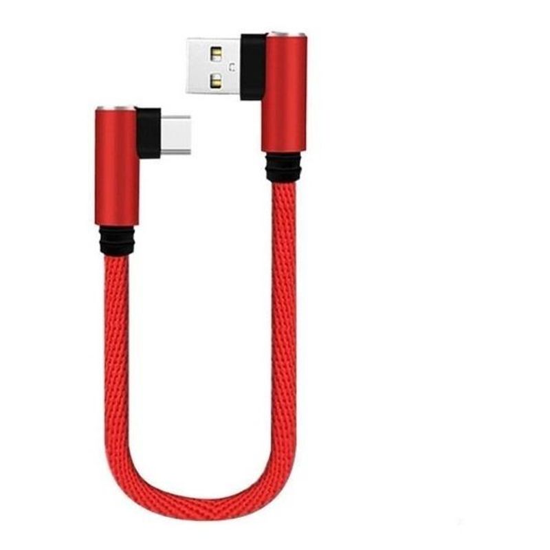 GENERICO - Cable Corto USB a Tipo-C 90° 25cm Carga Rápida y Transferencia