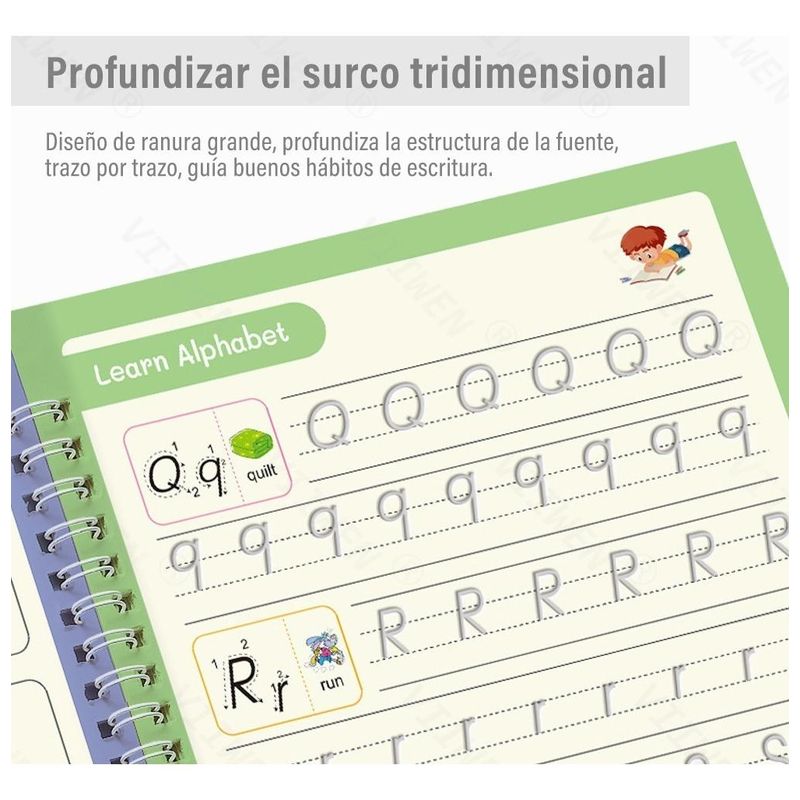 GENERICO - Set Educativo Reutilizable de Caligrafía para Niños