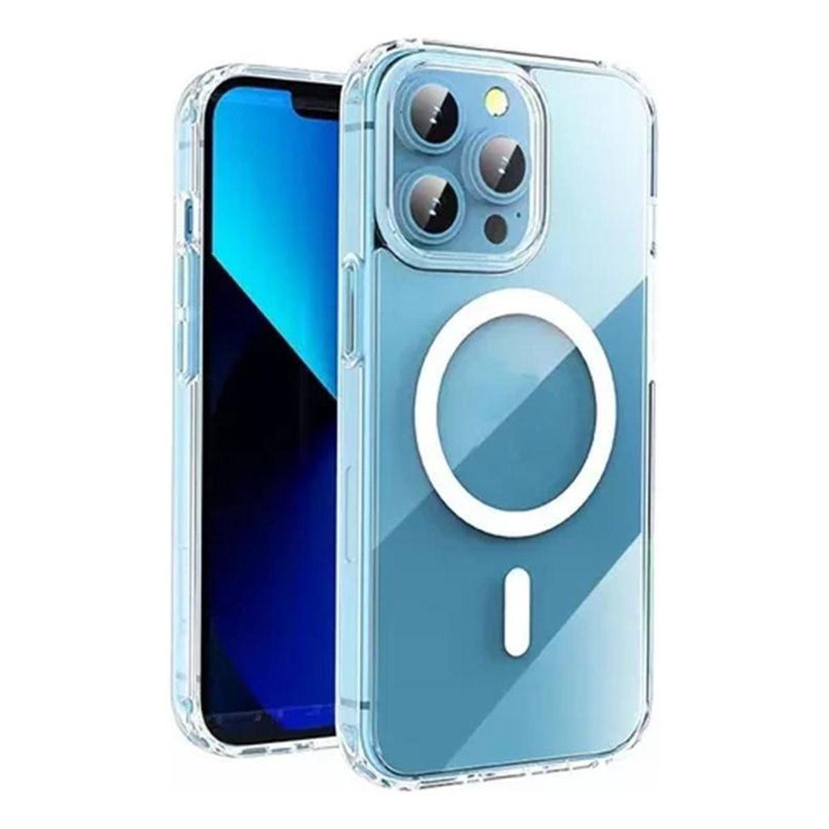 GENERICO - Carcasa Transparente Antigolpes con Anillo Magnético para iPhone