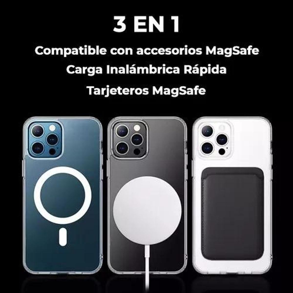 GENERICO - Carcasa Transparente Antigolpes con Anillo Magnético para iPhone