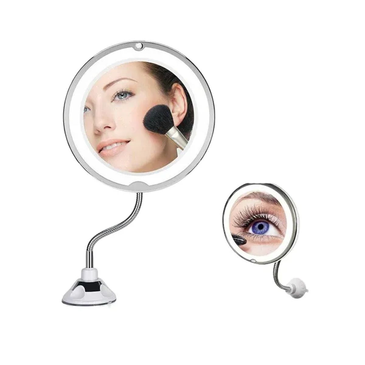 GENERICO - Espejo Flexible Plegable Luz Led Aumento 10x Redondo Jg-788