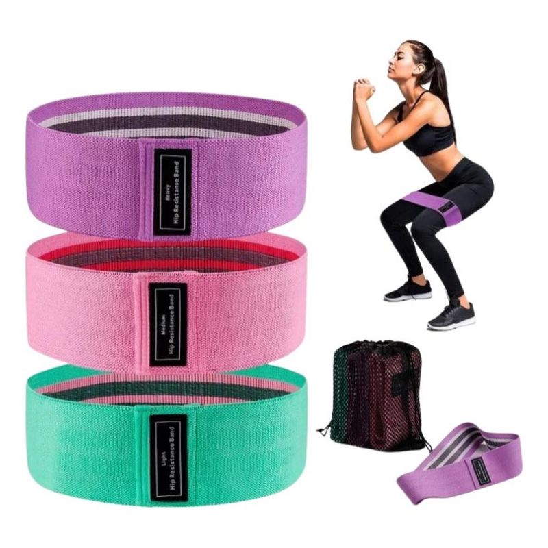 GENERICO - Set de 3 Bandas Elásticas para Tonificar Glúteos y Piernas