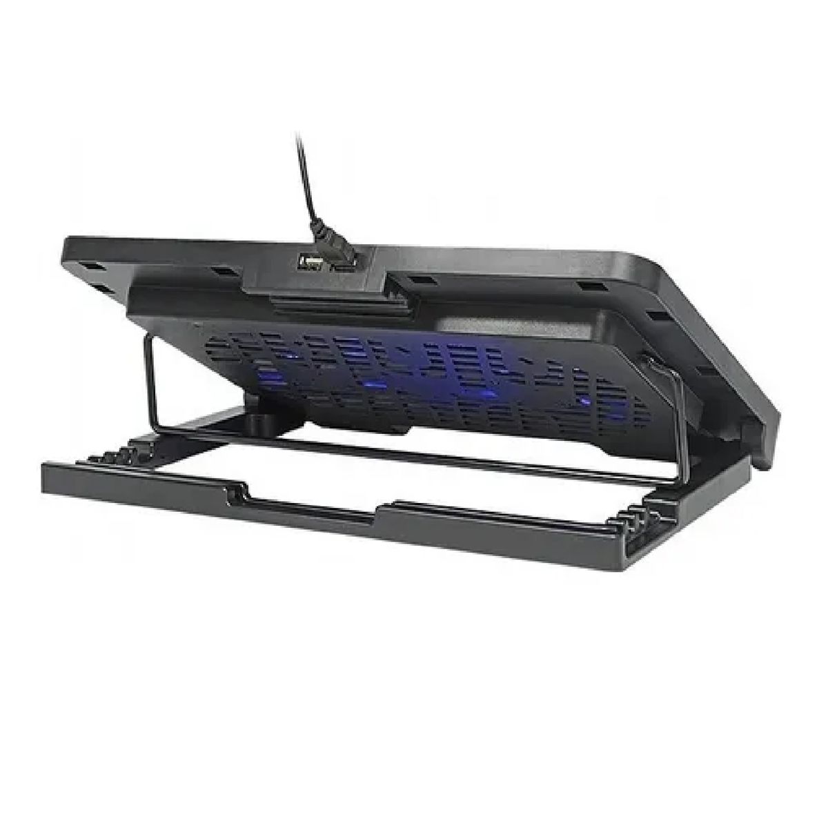 GENERICO - Soporte Notebook Cooler Ventilador Enfriador Pc Negro Led