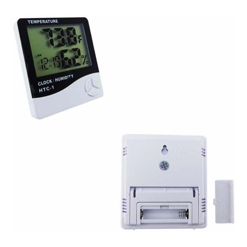 GENERICO - Termómetro Higrometro Digital con Pantalla Grande y Reloj
