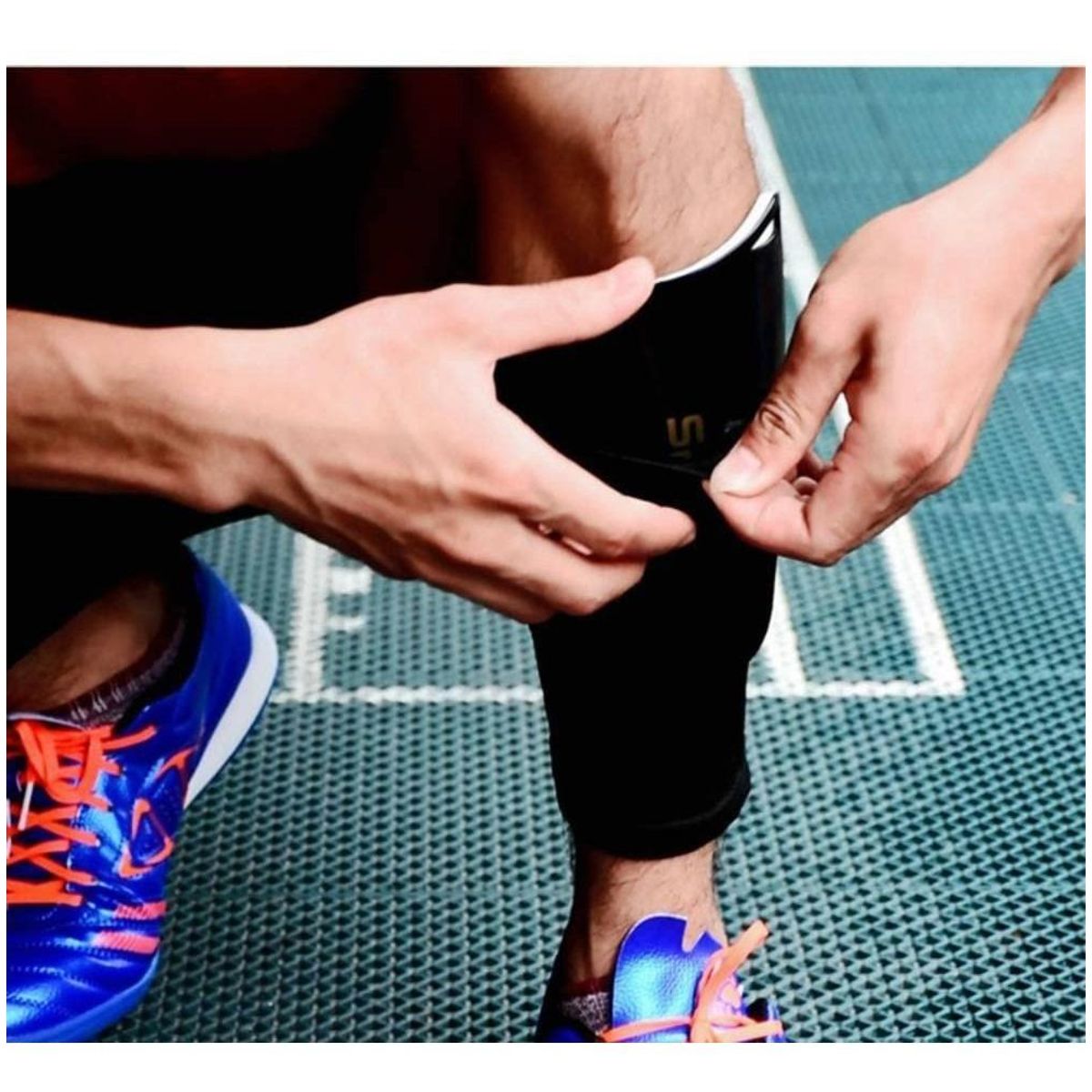 GENERICO - Espinilleras de Fútbol con Mangas Ergonométricas Flexibles