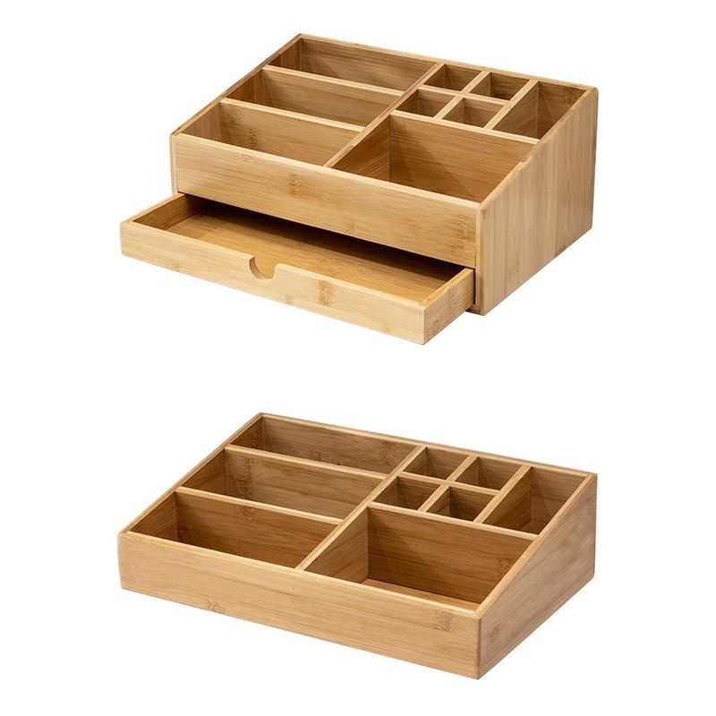 GENERICO - Organizador de Maquillaje de Bambú con Cajones Compactos