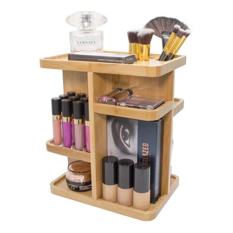 GENERICO - Organizador de Cosméticos y Accesorios de Bambú 360°