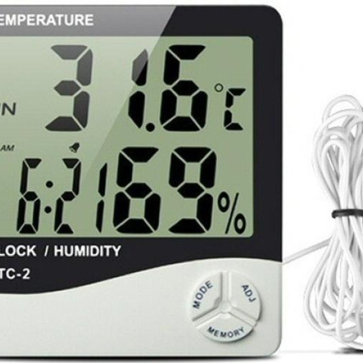 GENERICO - Termohigrómetro Portátil con Sondas y Reloj Integrado