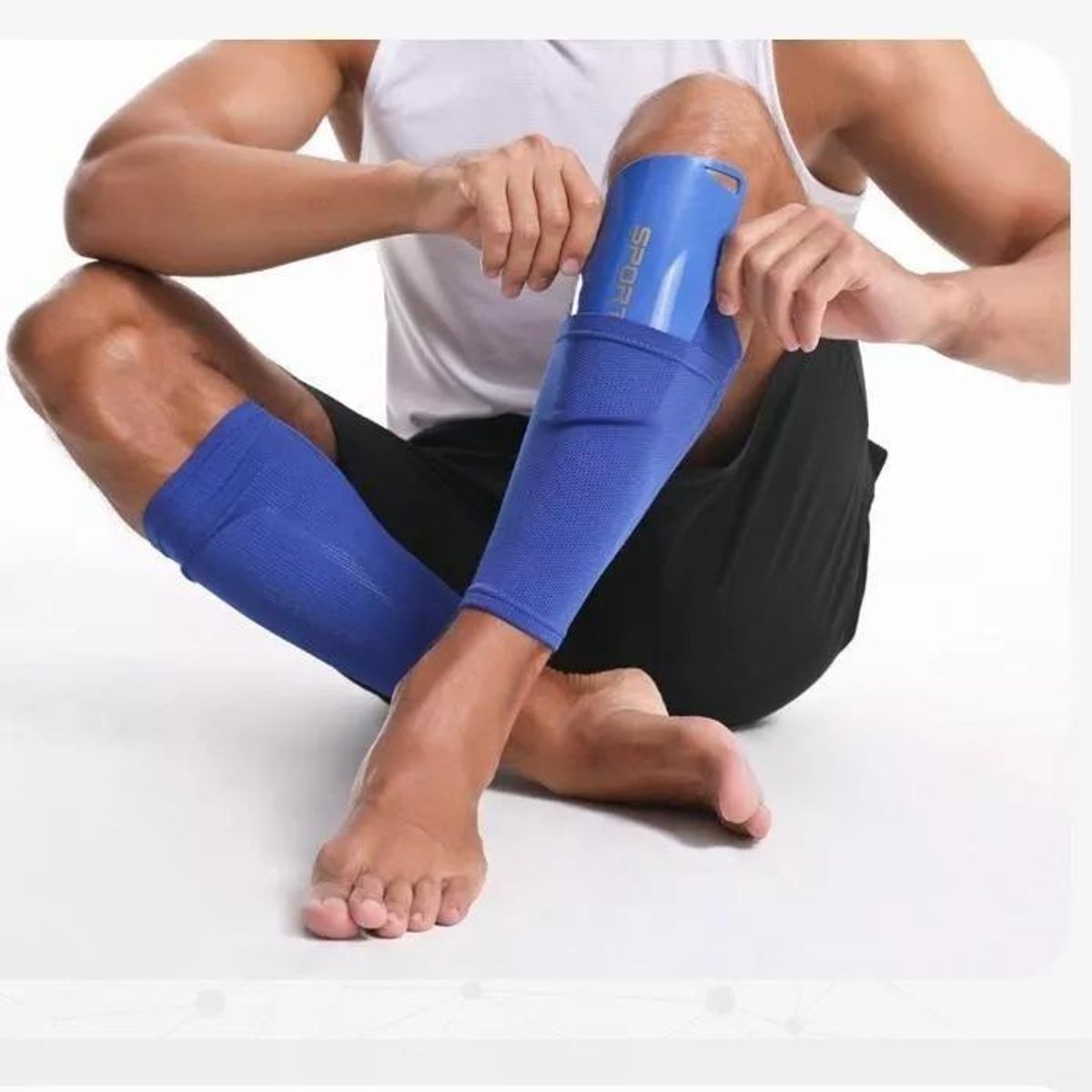 GENERICO - Espinilleras de Fútbol con Mangas Protección y Comodidad