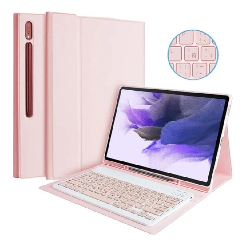 GENERICO - Funda Rosa con Teclado y Soporte para Samsung S10 Ultra