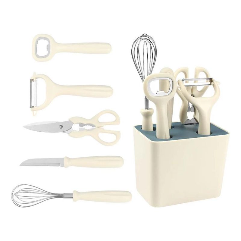 GENERICO - Juego de Utensilios de Cocina con Base Organizadora