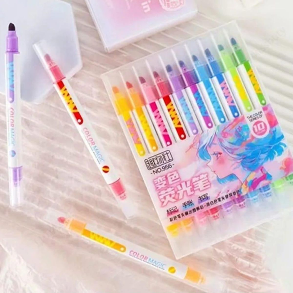 GENERICO - Plumones Mágicos Doble Punta con Colores Transformables