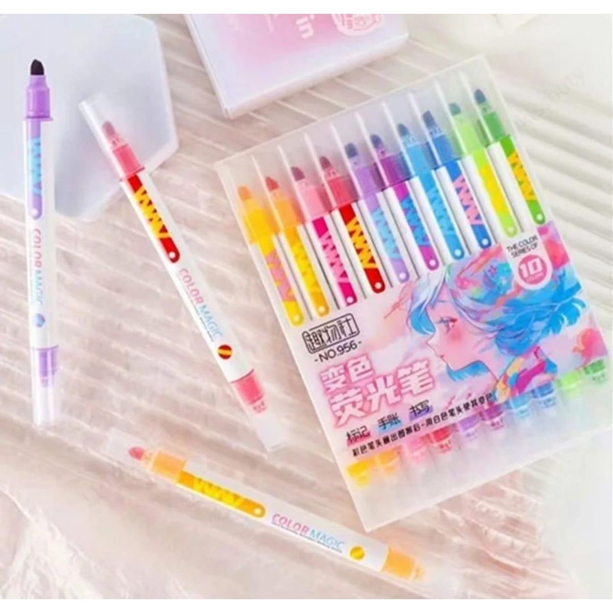 GENERICO - Plumones Mágicos Doble Punta con Colores Transformables