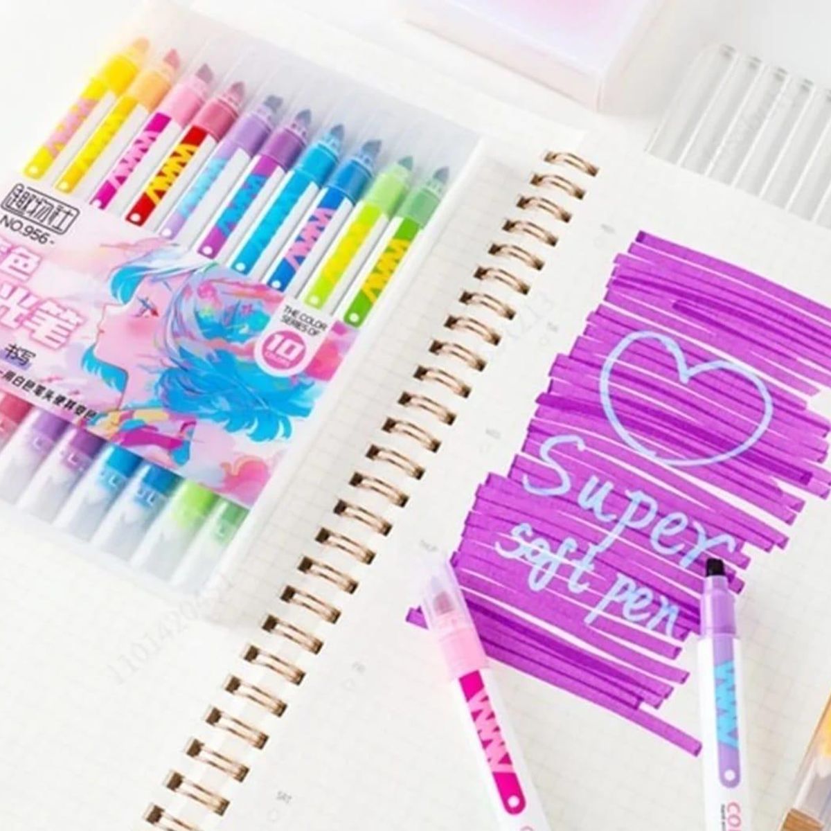 GENERICO - Plumones Mágicos Doble Punta con Colores Transformables