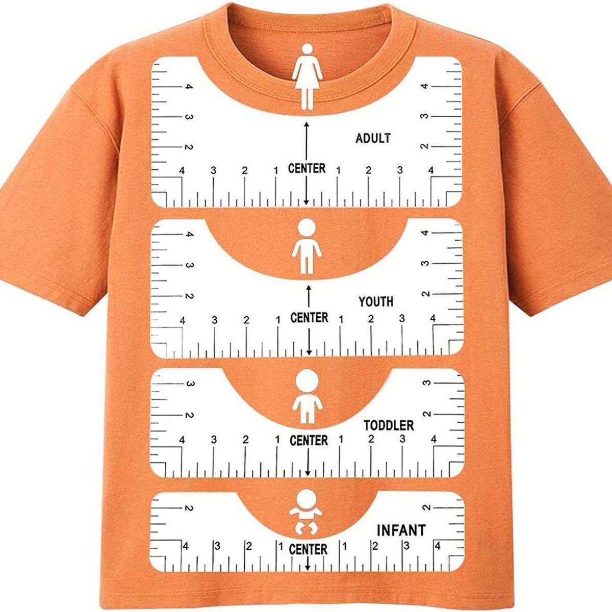 GENERICO - Reglas de Vinilo para Centrar Estampados en Camisetas