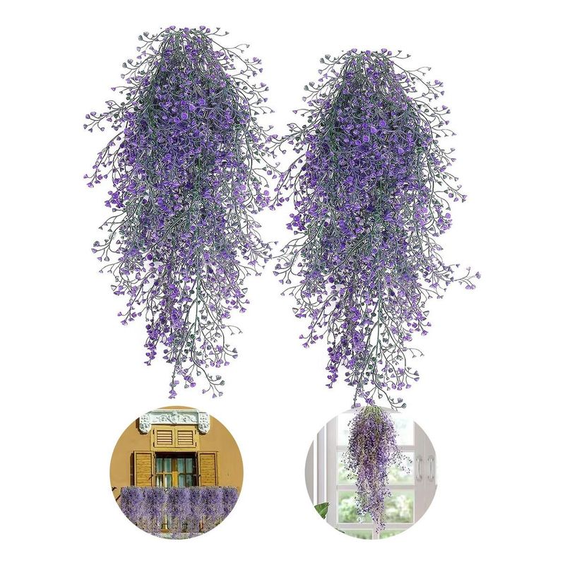 GENERICO - Enredaderas Artificiales de Flores Moradas para Decoración Elegante
