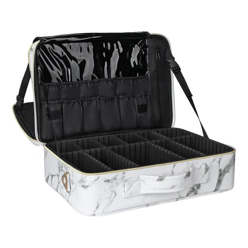 GENERICO - Caja Vintage Organizador de Maquillaje y Cepillos 3 Capas