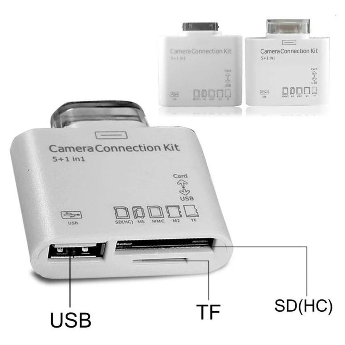 GENERICO - Kit Multifuncional 5 en 1 para iPad 1 2 y 3 Conectividad