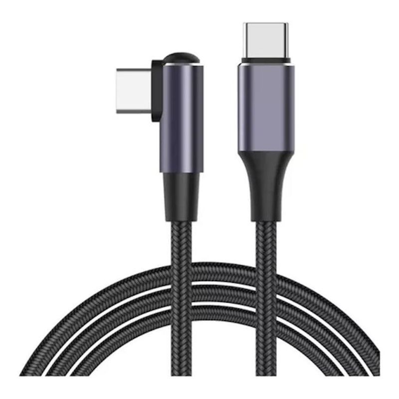 GENERICO - Cable USB-C 90° 2m 100W con transferencia rápida y cómodo uso