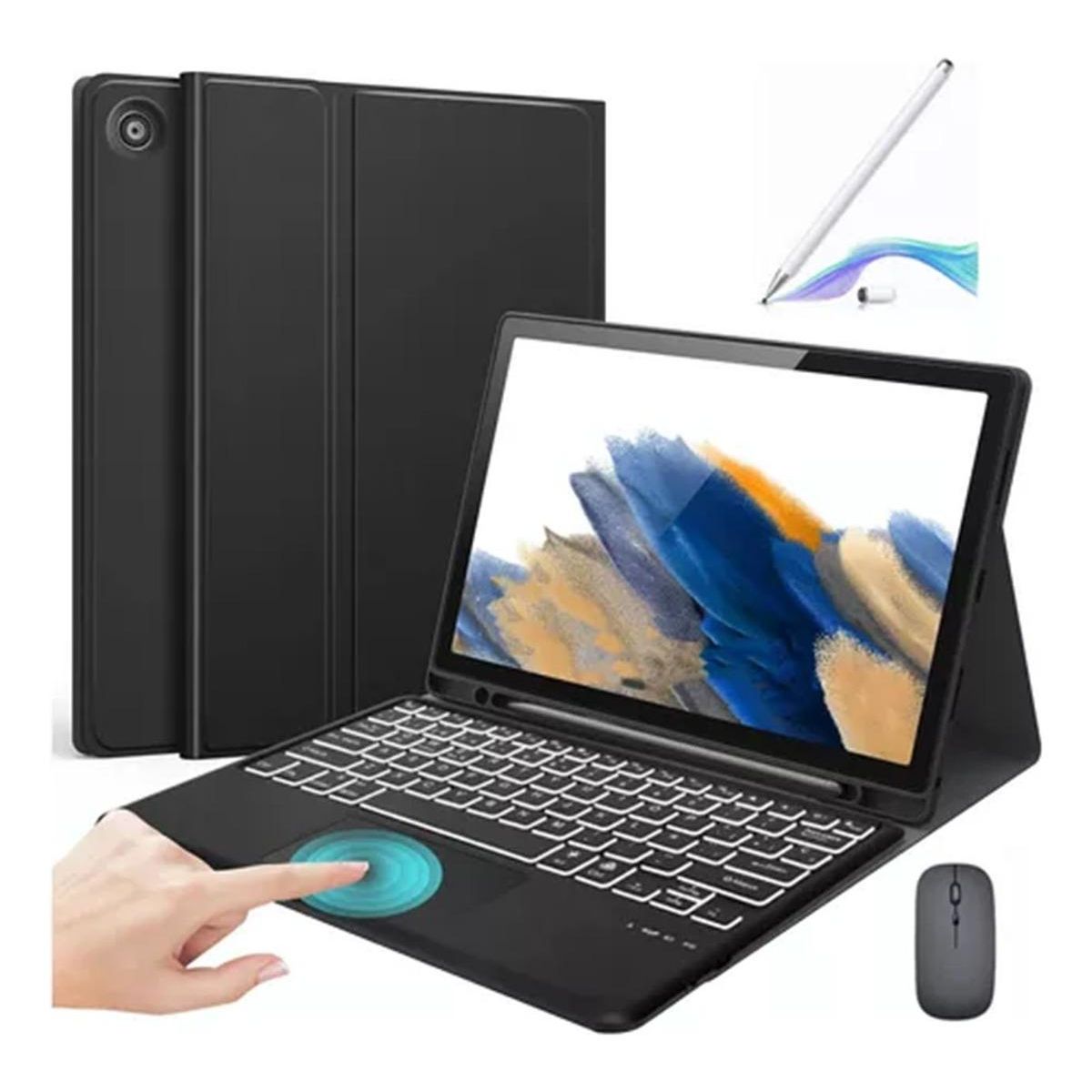 GENERICO - Funda con teclado retroiluminado y accesorios para A9 Plus