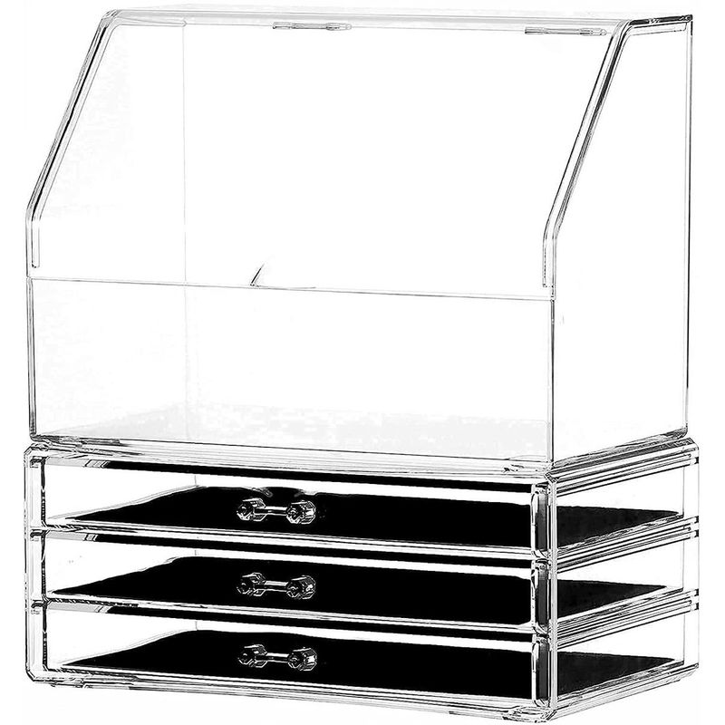 GENERICO - Organizador Apilable de Brochas y Cosméticos Transparente