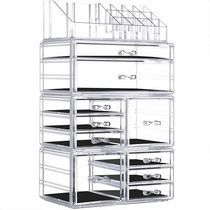 GENERICO - Organizador Grande de Maquillaje con 10 Cajones Transparente