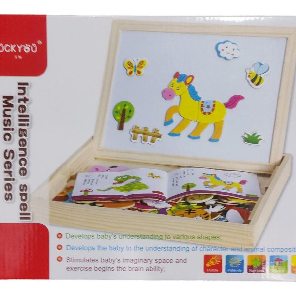 GENERICO - Pizarra Didáctica Magnética 2 En 1 para Crear y Jugar