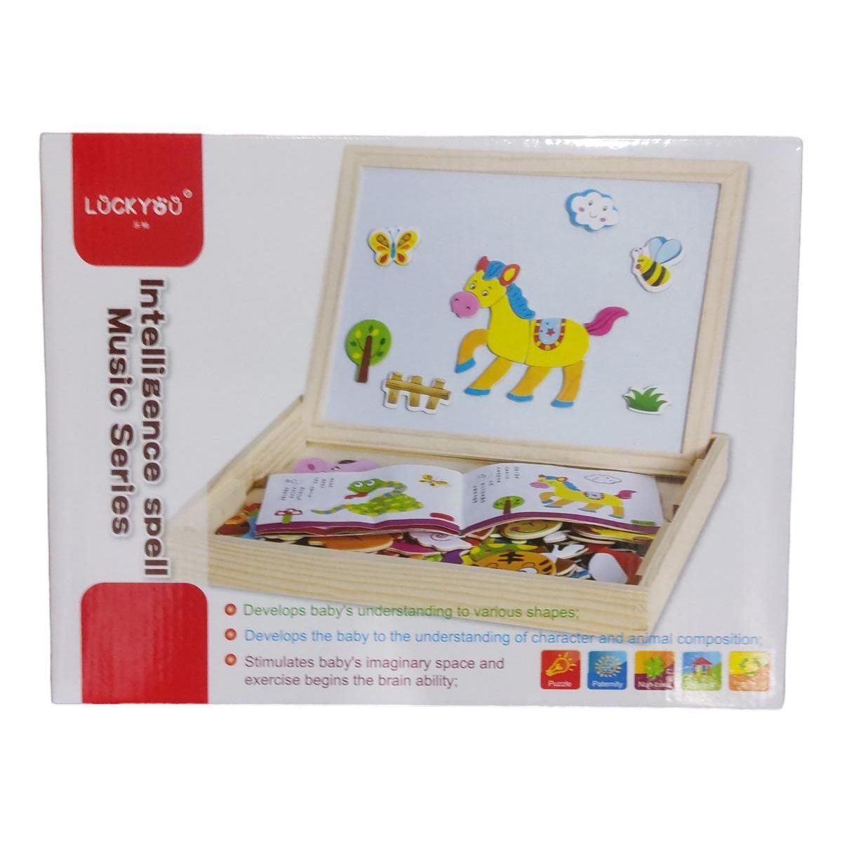 GENERICO - Pizarra Didáctica Magnética 2 En 1 para Crear y Jugar