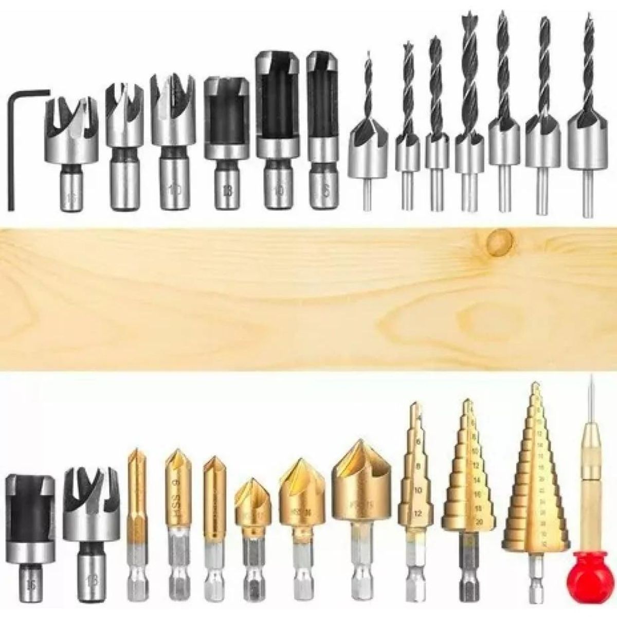 GENERICO - Juego Completo de 26 Piezas para Perforación en Madera